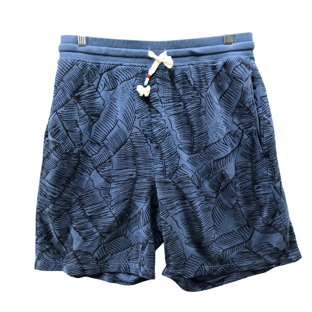 Sol Angeles‎ Palm Leaf Sweat Shorts Mens Medium Blue Tropical Cotton Modal Blend